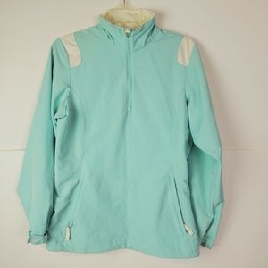 Nike‎ Golf Windbreaker Jacket Women's XS Blue White 1/4 Zip Polyester